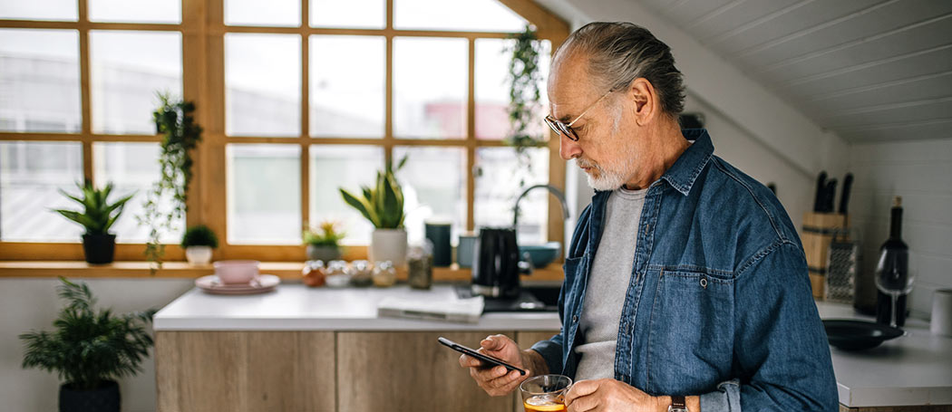 a man on his mobile device